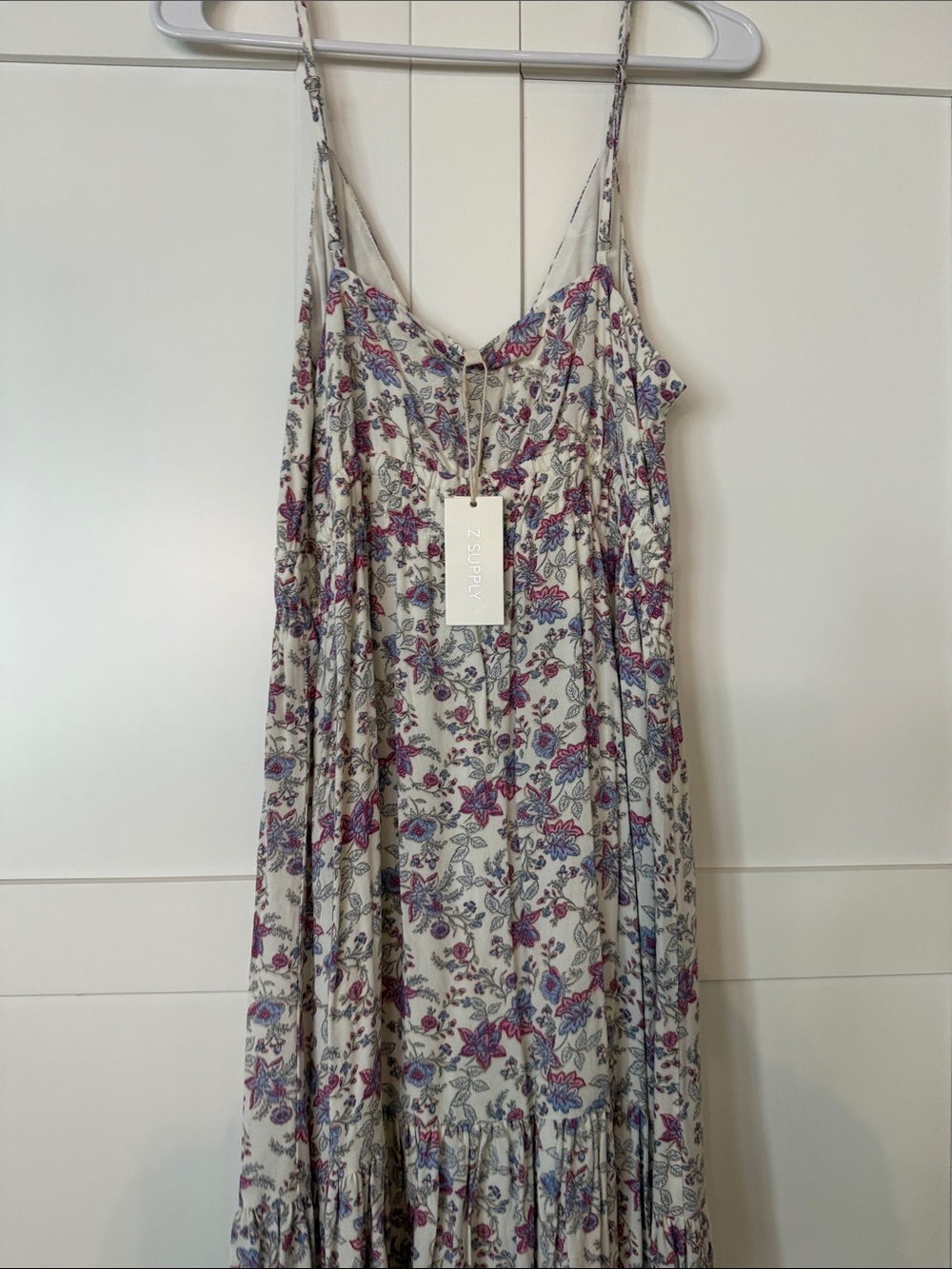 Z Supply Cream Maxi Dress with Purple Floral Print - Picture 5 of 8